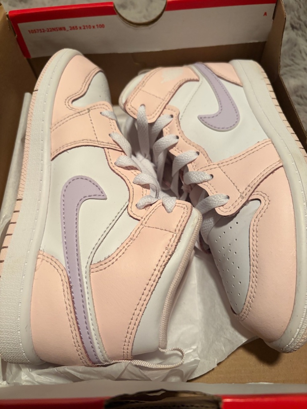 Nike Low-Top Sneakers in Pastel Pink & Lavender Swoosh